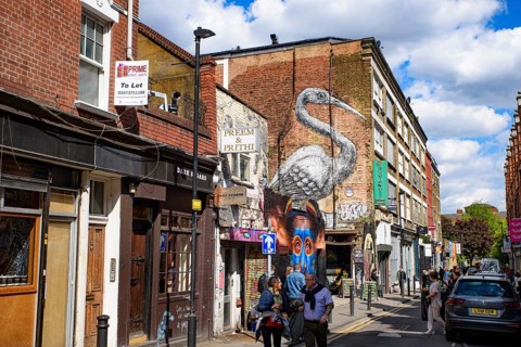 Brick Lane Sunday Market in London, United Kingdom, Europe