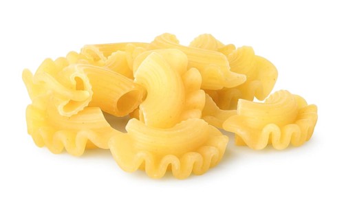 Raw figured pasta isolated on a white background