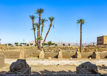 Aleey of sphinxes in Luxor temple, Egypt, Africa