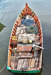 Fisher boat in Ham Ninh, Phu Quoc, Vietnam, Asia