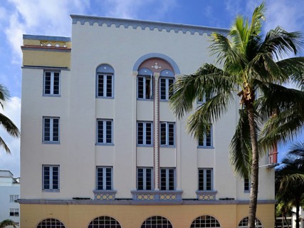 Historical Art Deco Building in Miami South Beach, Florida, USA, North America