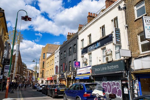 Brick Lane Sunday Market in London, United Kingdom, Europe