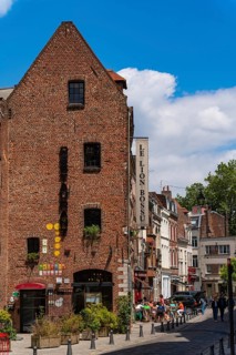 Street view with tourists at Lille, France, Europe