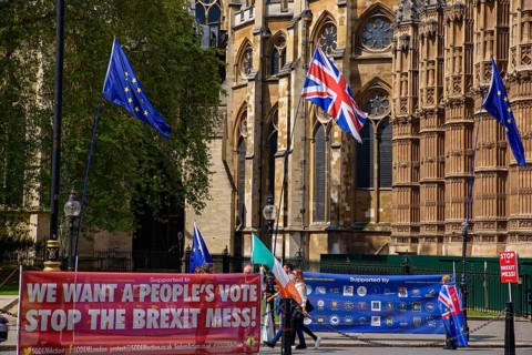 The signs and banners in London protesting the mess of the Brexit deal between the UK government