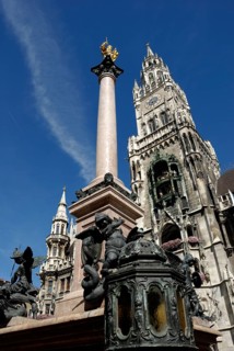 Marian Column and New Town Hall on Marienplatz, Munich
