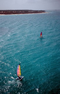 Catamaran, aerial view, Punta Cana, Caribbean, Dominican Republic, Central America
