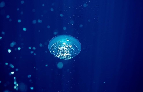 Air bubbles in the water, Mexico, Lake Cortez, Lower California, La Paz, Central America