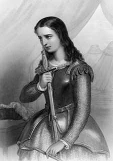 Joan of Arc (1412-1431) on engraving from 1858. Folk heroine of France and a Roman Catholic saint.