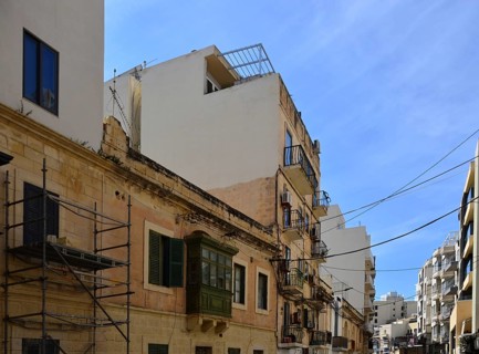 Street Scene in the Town Sliema on the Island Malta