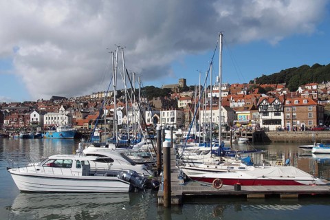 Scarborough, North Yorkshire, United Kingdom, 12 September 2022 : leisure boats and yachts moored