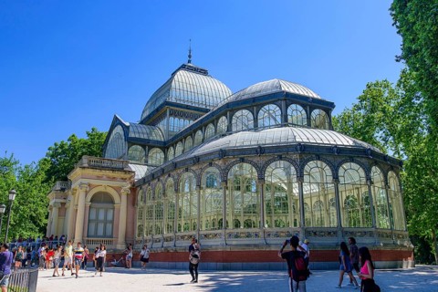 Palacio de Cristal (Glass Palace) in Buen Retiro Park in Madrid, Spain, Europe