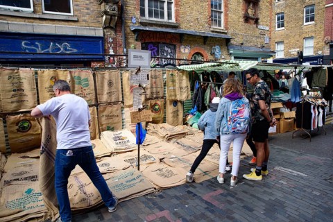 Brick Lane Sunday Market in London, United Kingdom, Europe