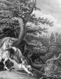 Death of William Rufus during a hunting trip in the New Forest on engraving from the 1800s. King of
