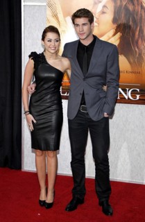 Miley Cyrus and Liam Hemsworth at the Los Angeles premiere of 'The Last Song' held at the ArcLight