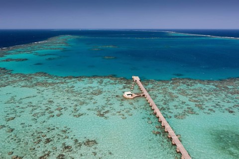 View from Sanganeb lighthouse, Red Sea, Sudan, Africa