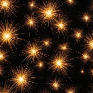 Multiple sparklers bursting with light against a dark background, creating a bright and festive