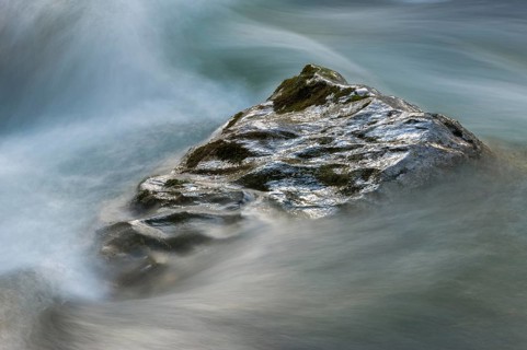 Long exposure of rocks in the Ramsauer Ache, Bavaria