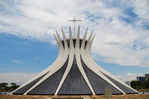 Brasília, Distrito Federal, Brazil, October 25 -2014: Metropolitan Cathedral of Brasilia, work of