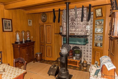 Enkhuizen, Netherlands, June 2022. The simple interior of a fisherman's cottage at the Zuiderzee