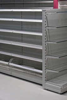 Empty shelf in grocerty store