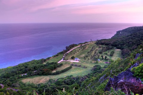 View of the golf course, Christmas Island, Australia, Asia