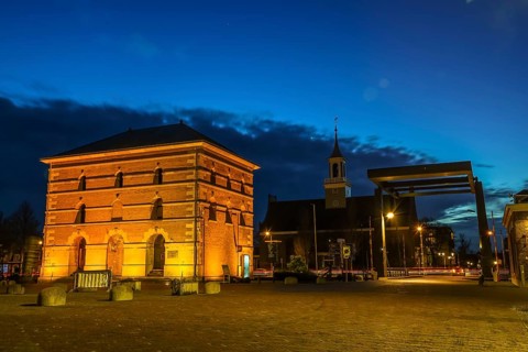 Den Helder, the netherlands. December 2012. The former Willemsoord shipyard in Den Helder by night.