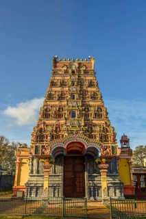 Den Helder, the Netherlands. December 2021. The colorful ornaments and decorations of a Hindu