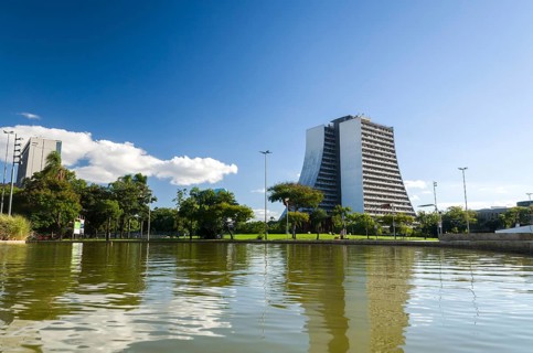 Porto Alegre, Rio Grande do Sul, Brazil, March 29, 2021: Beautiful photograph of the square of the
