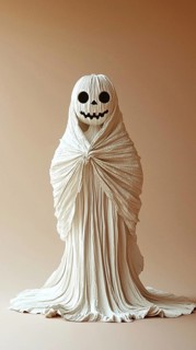 Spooky ghost costume, halloween concept, AI generated