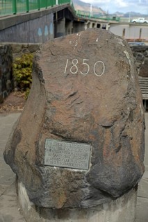 Pilgrim Rock, a monument to the original Canterbury Pilgrims who settled in Christchurch, New
