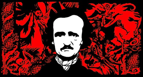 Portrait of Edgar Allan Poe by Félix Vallotton, 1894, The Masqueraders, illustration from Poe's