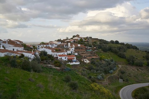 Monsaraz village at dawn with stormy wather in Alentejo, Portugal, Europe