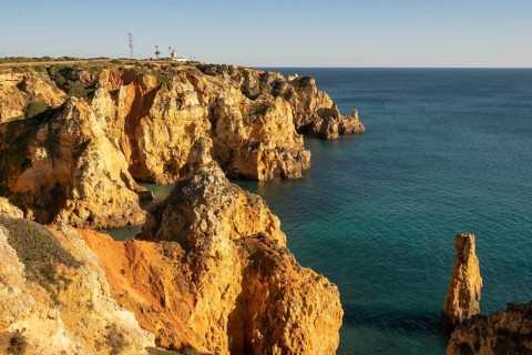 Ponta da Piedade farol lighthouse in Lagos, Portugal, Europe