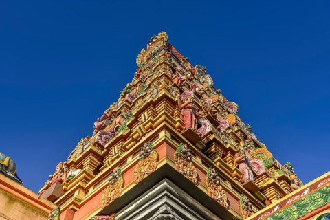 Den Helder, the Netherlands. December 2021. The colorful ornaments and decorations of a Hindu