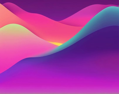 Minimalist abstract with gradient wavy shapes in pink, purple, and blue tones, AI generated
