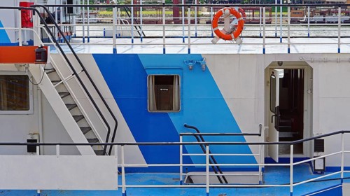 River ship side with stairs