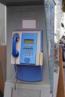 Public card phone booth in France