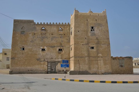 House with bullet holes, Battle of Mirbat, 1972, Mirbat, Dhofar Region, Orient, Oman, Asia