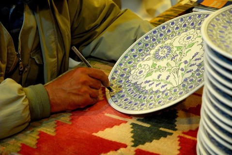 Potter painted plate, pottery, Avanos, Cappadocia, Turkey, potter, plate, Asia