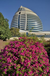 Futuristic facade of Corinthia Hotels, Kharthoum, Sudan, Africa