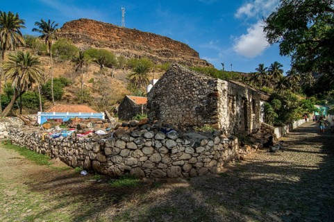 Buildings in picturesque old town of Ciudad Velha. Cidade Velha. Santiago. Cabo Verde. Africa