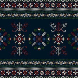 Traditional Latvian embroidery seamless pattern, vector illustration