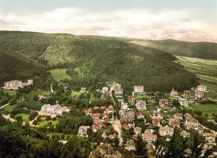 The town of Bad Harzburg in the Harz Mountains, Lower Saxony, Historic, digitally enhanced