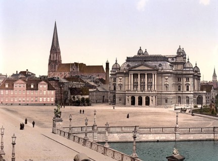 The Theatre and Cathedral of Schwerin, Mecklenburg-Western Pomerania, Historic, digitally enhanced