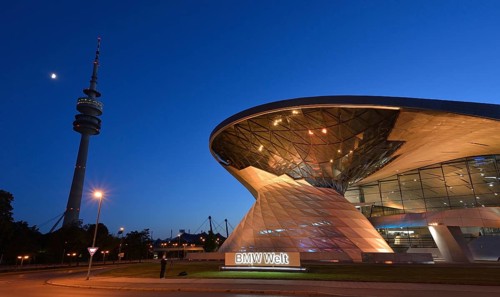 BMW World in evening light, Munich, Bavaria, Germany, Europe