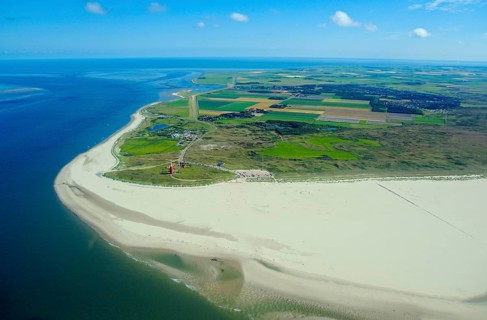 North point with lighthouse, Texel island, North Sea, North Holland, Netherlands