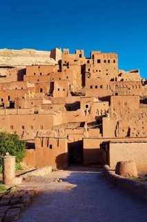 Adobe buildings of the Berber Ksar or fortified village of Ait Benhaddou, Sous-Massa-Dra Morocco