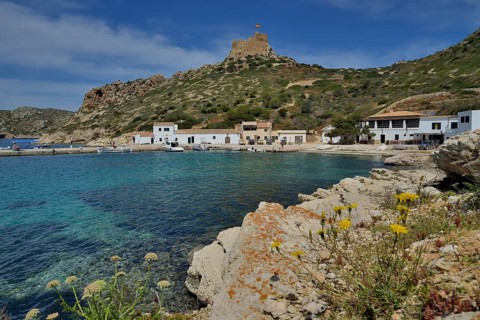 Harbour and Castle of Cabrera, Parque Nacional de Cabrera, Cabrera National Park, Cabrera