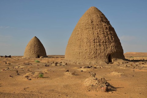 Domed mausoleums, called Qubbas, Old Dongola, Northern, Nubia, Sudan, Africa