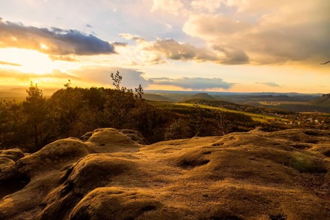 Sunset at Papstein in Saxon Switzerland